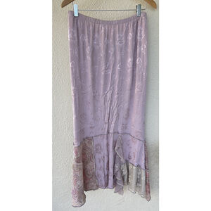 Vintage 90s Y2K Spencer Alexis Pink Maxi Skirt Boho Fairy Whimsy Stretch 2X